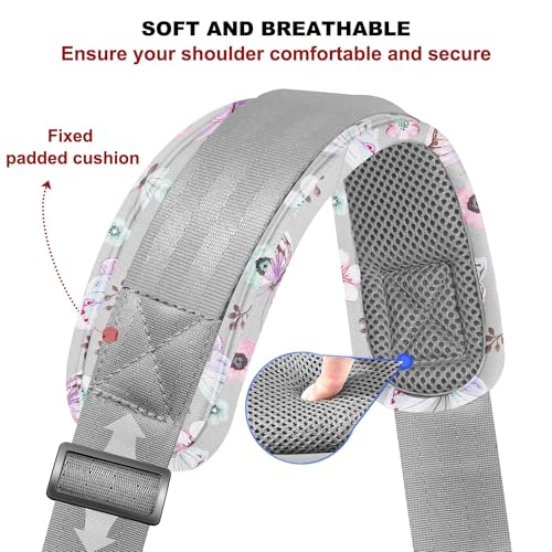 ZINZ 74" Shoulder Strap with Fixed Pad and Dual Balanced Buckles，Butterfly - color: Butterfly