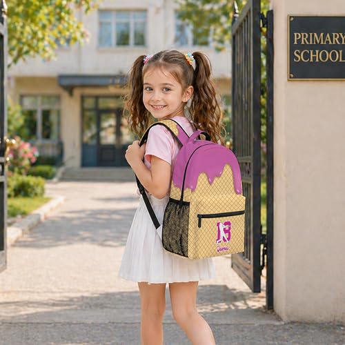 Personalized Baseball Drip Backpack, Blue Ice Cream Print Travel Bag, Multi Pocket Everyday Backpack (#2) - color: #2