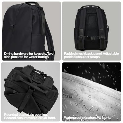 RAINS Clip Front Backpack - Waterproof Slim Travel Laptop Bag, 5.5 Gallon - color: Dark Grey