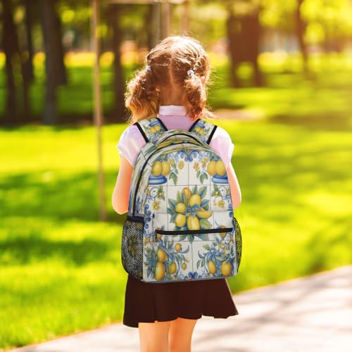 Fruit Lemon Backpack with Chest Strap, Casual Backpack for Women Men, 16 Inch Daypack for Travel Work, Lemons - color: Off-white
