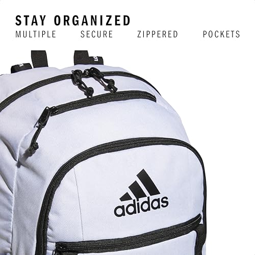 adidas Excel 7 School Backpack for Laptop, Gym and Travel, 34L, Twill White/Black/7, OSFA - color: Twill White/Black/7, size: One Size