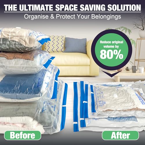 HIBAG 15 Jumbo Vacuum Seal Bags for Clothing, Vacuum Storage Bags for Clothes, Comforters, Blankets, Bedding (15J) - size: 15-Jumbo
