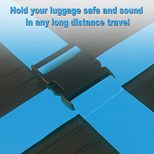Luggage Straps for Suitcases TSA Approved Travel Belt 4 Pack by Chelmon (Sky Blue) - color: Sky Blue