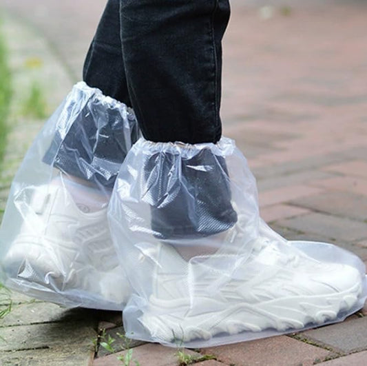 2026 New 10 Pairs Shoe Covers Boot Covers Plastic Disposable Waterproof Shoe Covers for Men and Women Rain Outdoor Indoors Overshoes (Transparent) - color: Transparent