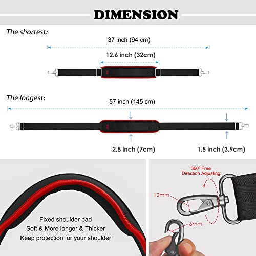 ZINZ Bag Shoulder Strap, Padded Adjustable Shoulder Strap Replacement - color: Wine Edge, size: 57"