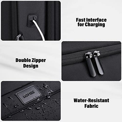 HOMIEE 50L Travel Backpack Carry On Luggage 22x14x9 Airline Approved, Extra Large Expandable Laptop Backpack - color: Black