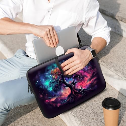 14 15 15.4 15.6 inch Laptop Handle Bag Computer Bag, Pouch Holder Notebook Sleeve Cover Soft Case Compatible for Dell,Lenovo,Toshiba HP, Asus Notebook-Glowing Tree Moon - color: Glowing Tree Moon