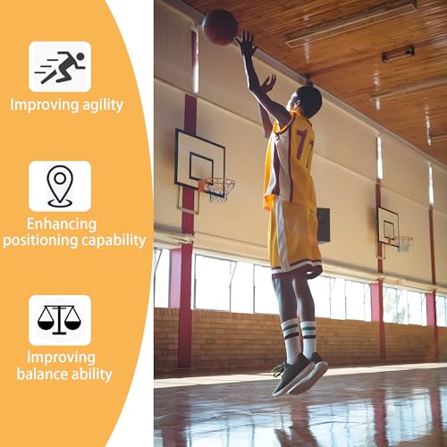 Basketball Training 9 Inch Poly Spots, 10PCS Anti-Slip Training Basketball Spot Markers Floor Spots, Waterproof Flat Filed Cones Poly Dots for Basketball Training