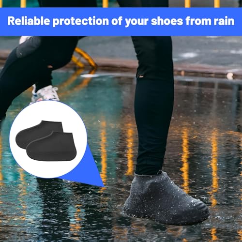 Waterproof Shoe Covers Reusable,3 Pairs Shoe Covers Reusable Waterproof,to Prevent Rain Into Shoes,Shoes Protector Cover One Size Fits All for People Outdoor Cycling Hikin