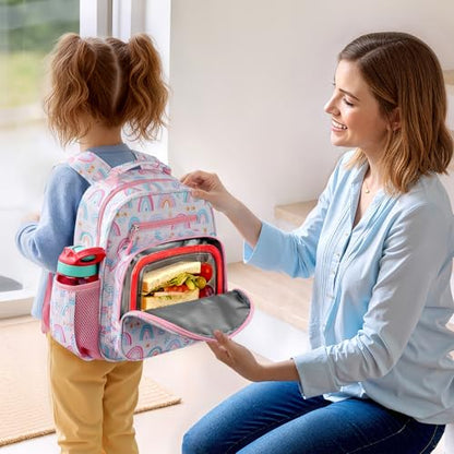 mibasies Toddler Backpacks for Girls 2-4: Little Kid Bookbag for Preschool Prek Daycare Rainbow White - color: Rainbow White, style: Toddler-12"h(not Fit Folder)