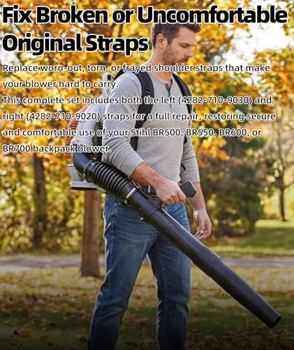4282-710-9020 & 4282-710-9030 Blower Harness Straps Fits for Stihl BR500, BR550, BR600, BR700 Backpack Blowers – Heavy-Duty Left & Right Harness Pair, Fix Broken, Uncomfortable Straps - color: Black, style: 4282 710 9030 & 4282 710 9020