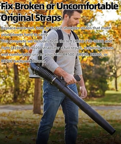 4282-710-9020 & 4282-710-9030 Blower Harness Straps Fits for Stihl BR500, BR550, BR600, BR700 Backpack Blowers – Heavy-Duty Left & Right Harness Pair, Fix Broken, Uncomfortable Straps - color: Black, style: 4282 710 9030 & 4282 710 9020