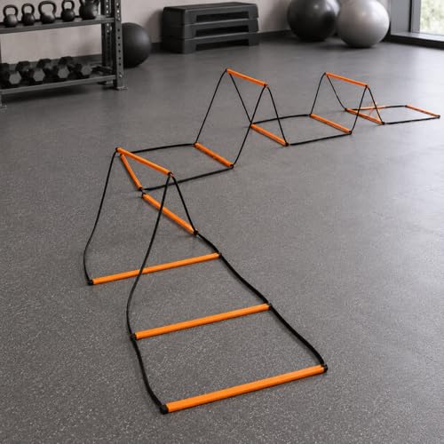 Qianly Kids Agility Ladder, Speed Ladder Training for Football & Soccer, 15ft Agility Speed Ladder with Storage Bag, Team Conditioning Equipment, Agility Agility Ladder 10 Grid - style: Agility Agility Ladder 10 Grid