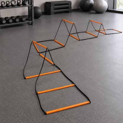 Qianly Kids Agility Ladder, Speed Ladder Training for Football & Soccer, 15ft Agility Speed Ladder with Storage Bag, Team Conditioning Equipment, Agility Agility Ladder 10 Grid - style: Agility Agility Ladder 10 Grid