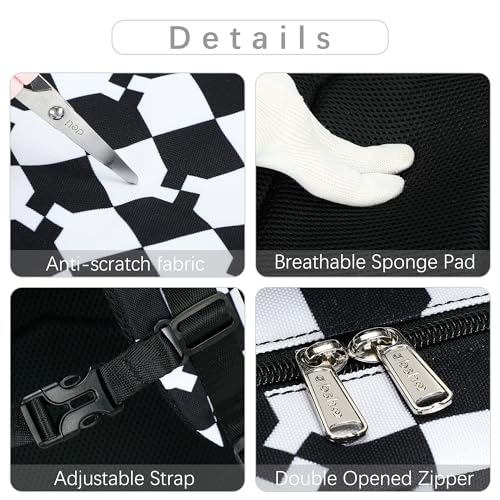 abshoo Checkered Kids School Backpack For Girls Boys Bookbag Kindergarten Elementary School Bags (Blocks Black) - color: Blocks Black