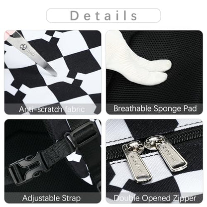 abshoo Checkered Kids School Backpack For Girls Boys Bookbag Kindergarten Elementary School Bags (Blocks Black) - color: Blocks Black