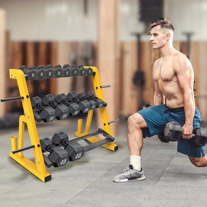 Kipika Heavy Duty 3 Tier Dumbbell Rack Multifunctional, Weight Rack for Dumbbells, Home Gym Equipment, Suitable for Storage of Dumbbell, Kettle Bell, Barbell Plate, Barbell Bar - color: 3 Tier Tilt Shelf