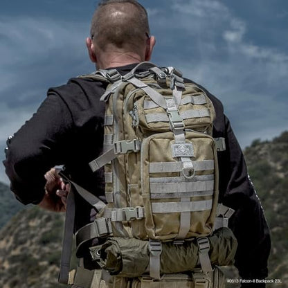 MAXPEDITION Falcon-II Backpack, 23L Tactical Backpack, Survival Pack, Bug Out Bag, MOLLE Go Bag for EDC, 0513 - color: Khaki/Foliage Green