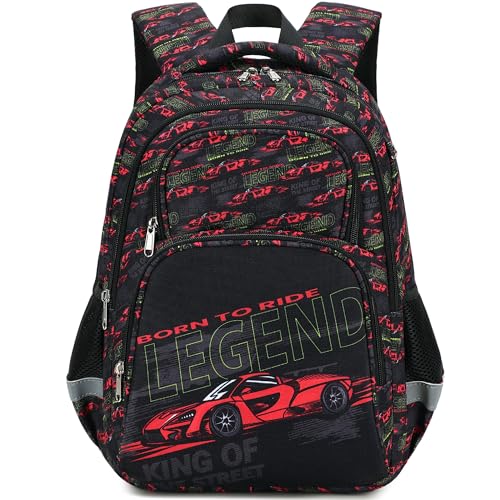 abshoo Cute Car School Backpack For Boys Elementary Kindergarten Kids School Bag (Car Black) - color: Car Black