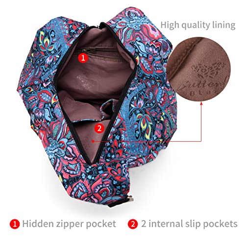 Black Butterfly Premium Backpack for Women, Bohemia Style Fashion Casual Daypack Backpack, Small Backpack Purse (03-blue plus) - color: 03-blue Plus