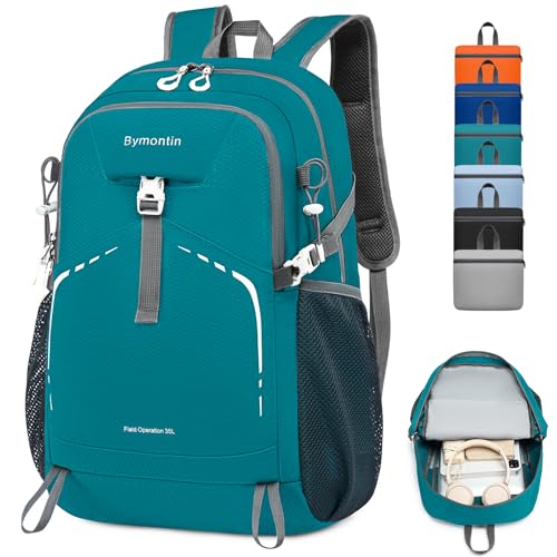 35L Lightweight Packable Backpack – Durable Foldable Daypack for Travel, Hiking, and Gym (Green) - color: 35l-green