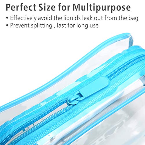 PACKISM Clear Cosmetic Bag, TSA Approved Clear Makeup Bag Travel Toiletry Bag, Beauty Quart Size Bag, 3 Pack, Black White Blue - color: White Black Blue, size: Medium Set (Standard)