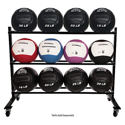 Champion Sports Rhino Promax Wall Balls - Soft Shell Non-Slip Grip for Weightlifting, Plyometrics, Cross Training, & Home Gym - style: Three Tier Storage Rack