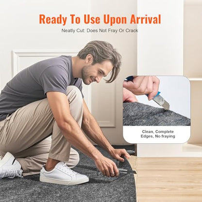 VEVOR Rug Pad 1/2" Thick 72" x 48", Area Rug Pad Dual Surface Protective Cushioning Carpet Pad, Polyester Felt + Latex, 1-2㎡ Area Carpet Padding Rug Cushion for All Floors(Without Slip Resistance) - size: 4' x 6' (Rectangular)