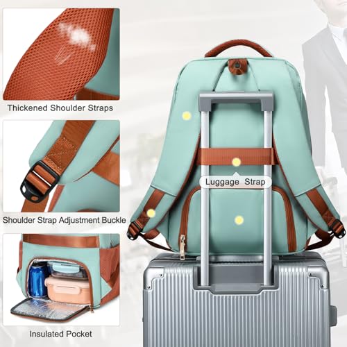 BOVIP Travel Backpack For Men Women,40L Carry On Backpack Flight Approved,TSA Personal Item Travel Bag Fits 17 Inch Laptop,Business Weekender Overnight Daypack Light Green - color: Light Green
