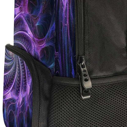 Supdreamc Daypack Backpack Polyester Anti-Theft Multipurpose Purple Tie Dye Trippy Art Bookbag Big Capacity Travel Hiking Camping Rucksack With Smooth Zippers - color: Pattern 428