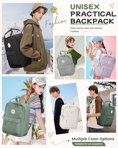 BJLFS Large Light Green School Backpack for Women Teen Girls, Bookbag College Student Backpack for School Men Boys, Mochilas Escolares Casual Daypack Lightweight Book Bag - color: Large Light Green