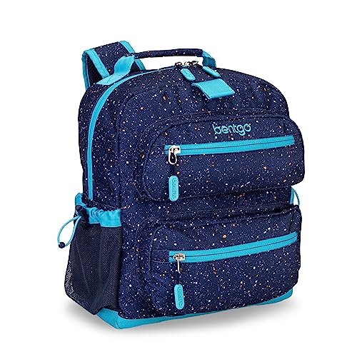 Bentgo Kids Confetti Backpack - Lightweight 14” Backpack for School, Travel & Daycare, Ideal for Ages 4+, Durable & Water-Resistant, Roomy Interior, & Loop for Lunch Bag (Confetti Edition-Abyss Blue) - color: Confetti Edition - Abyss Blue