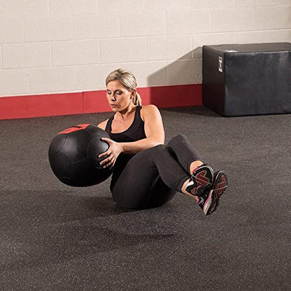 Body-Solid Tools (BSTSMB) Soft Shell Medicine Ball – Non Bouncing Wall Balls for Strength Training, Weight Loss Workout, Core Exercise and Home Gym Fitness, Black, 6-30lbs Weight