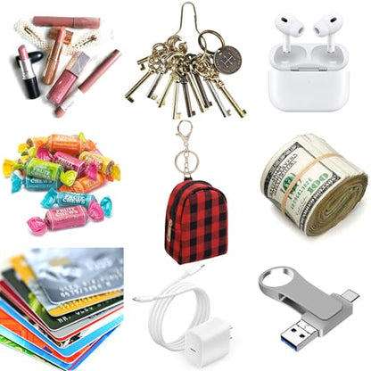 AIBFRID 4Pcs Mini Backpack Keychain,Cute Cosmetic Bag for Women,PU Leather Makeup Bag Key Pocket Lipstick Bag Card Holder Data Cable Organizer Zipper Pouch (Christmas Series) - color: Christmas Series
