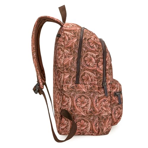 Montana West Western Backpack Purse for Women Lightweight Rucksack Casual Daypack for Laptop Travel College - color: *Floral Brown