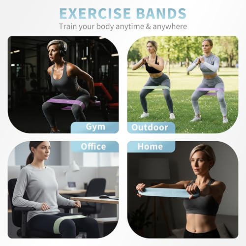Silicone Resistance Loop Bands – Latex-Free No-Slip Glute Booty Bands – 2-Pack, Physical Therapy, Post-Op, Yoga Pilates Workout & Stretching