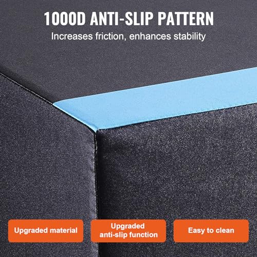 VEVOR 3 in 1 Plyometric Jump Box, Cotton Plyo Box, Platform & Jumping Agility Box, Anti-Slip Fitness Exercise Step Up Box for Home Gym Training, Conditioning Strength Training, Multiple Sizes, Black - size: 20"x18"x16"