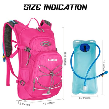 Hydration Backpack,Lightweight Hiking Backpack with 2L Water Bladder,Water Backpack for Biking, Running, Festival