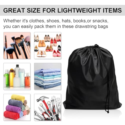 8-Pack Drawstring Bags with Toggle, Durable Nylon Backpack, Cinch Sack and Ditty Pouch for Gym, Sports, Travel, and Daily Use - size: 16 x 20 Inch