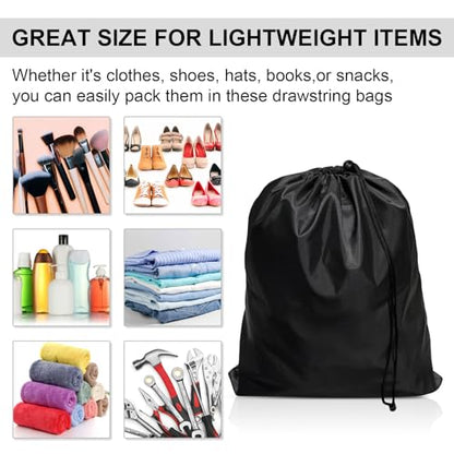 8-Pack Drawstring Bags with Toggle, Durable Nylon Backpack, Cinch Sack and Ditty Pouch for Gym, Sports, Travel, and Daily Use - size: 16 x 20 Inch