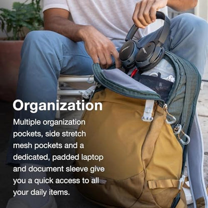 Osprey Nebula Commuter Backpack - Everyday Bag with Laptop Sleeve and Bottle Pockets, Moss Green/Earl Grey Heather - color: Moss Green-earl Grey Heather