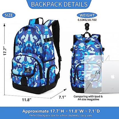rickyh style School Backpack Travel Bag for Men & Women Lightweight College Back Pack with Laptop Compartmen - color: Xinlan