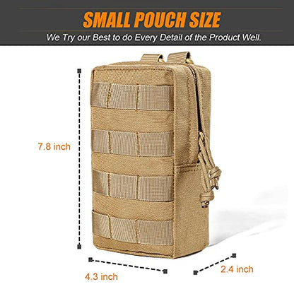 Upgraded Sports Water Bottles Pouch Bag, Tactical Drawstring Molle Water Bottle Holder Tactical Pouches, Travel Mesh Water Bottle Bag Tactical Hydration Carrier - color: Tan-3Pouch