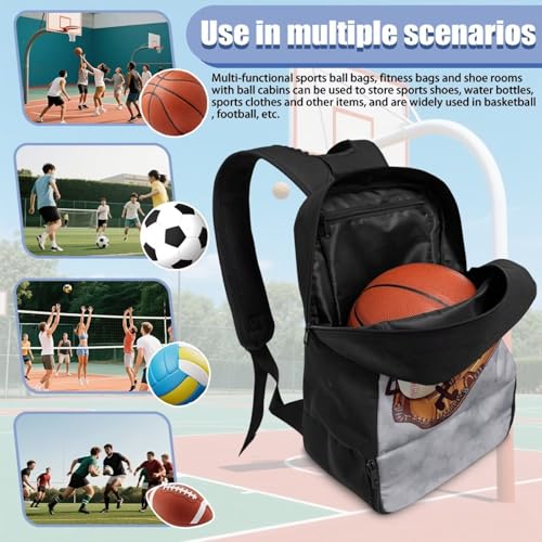 Basketball Backpack With Separate Ball Compartment And Shoes Fit Basketball Volleyball Football - color: Cute Baseball