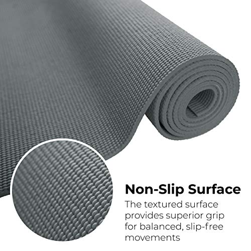 10-Pack Yoga Mat, 68" x 24" Non Slip Exercise Mat, 4mm Thick Gym Mat for Fitness and Stretching, Bulk Non Toxic Yoga Mats for Schools and Studios - color: Gray