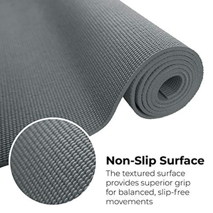 10-Pack Yoga Mat, 68" x 24" Non Slip Exercise Mat, 4mm Thick Gym Mat for Fitness and Stretching, Bulk Non Toxic Yoga Mats for Schools and Studios - color: Gray