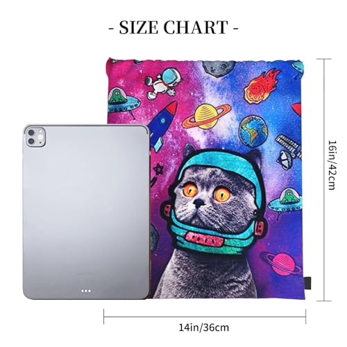 Astronaut Cat Drawstring Backpack Gym String Bag Drawstring Sackpack Sport For Womens Mens - style: Astronaut Cat Drawstring Backpack Gym String Bag