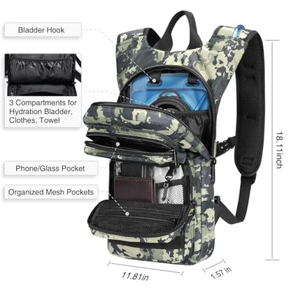 NOOLA Hydration Backpack with 3L TPU Water Bladder, Tactical Molle Water Backpack for Men Women, Hydration Pack for Hiking, Biking, Running and Climbing - color: Shadowstand