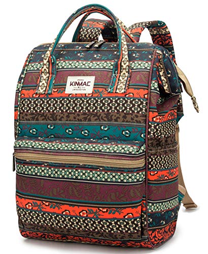 Kinmac Waterproof Laptop Backpack For Laptop Up to 15.6 Inch Men Women Travel Outdoor Backpack (Bohemian) - color: Bohemian（open Wide）