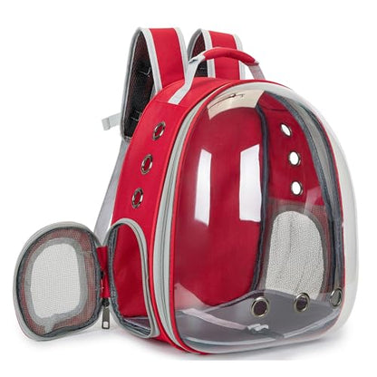 Cat Bubble Backpack Carrier for Small Medium Dogs Cats Carrying Bag, Airline Approved Pet Travel Carrying Bag Dog Hiking Walking Outdoor Backpack (Red) - color: Red